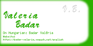 valeria badar business card
